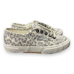 Superga 2750 Light Leopard Print Womens Canvas Trainers Sz 6
